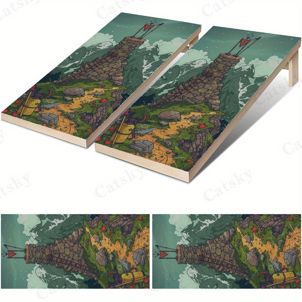 Board Game Wild Wild - Wild Tower Waterproof Cornhole Board Vinyl