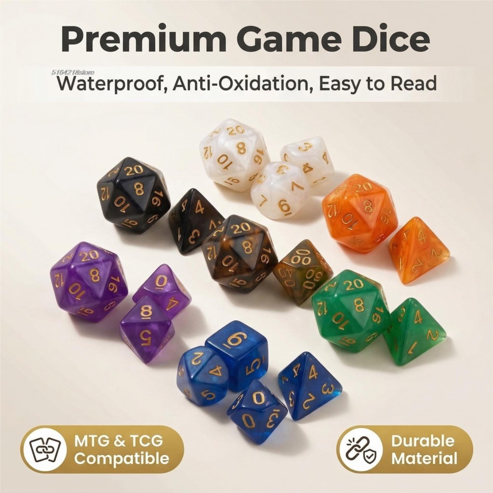 Game Token Counter - 7pcs Set Dice Board Games Roll