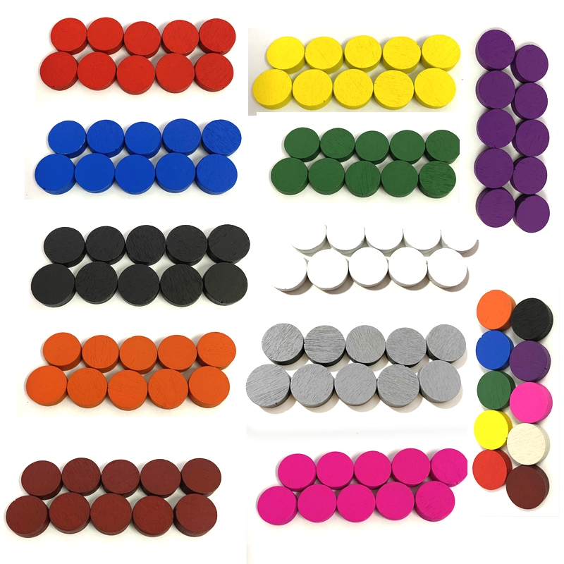 50pieces 15*5MM 11 Colors Wood - Game Token Counter ulasan dan harga