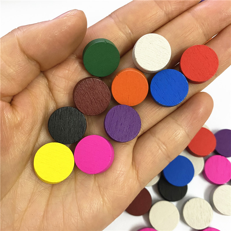 50pieces 15*5MM 11 Colors Wood - Game Token Counter ulasan dan harga