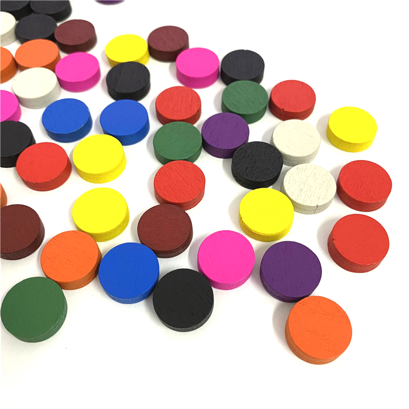 50pieces 15*5MM 11 Colors Wood - Game Token Counter ulasan dan harga