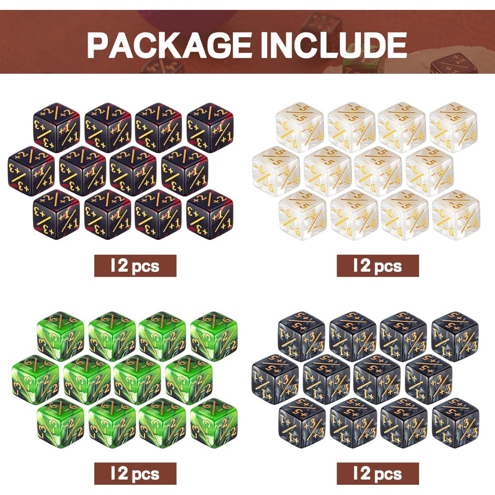 48 Pcs Counter Dice -1/+1 Coun - Game Token Counter ulasan dan harga