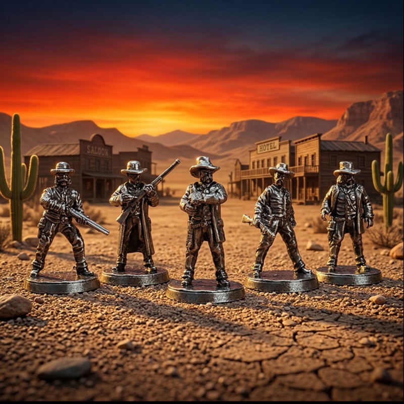 Wild West Metal Miniatures Set - Board Game Wild Wild ulasan dan harga
